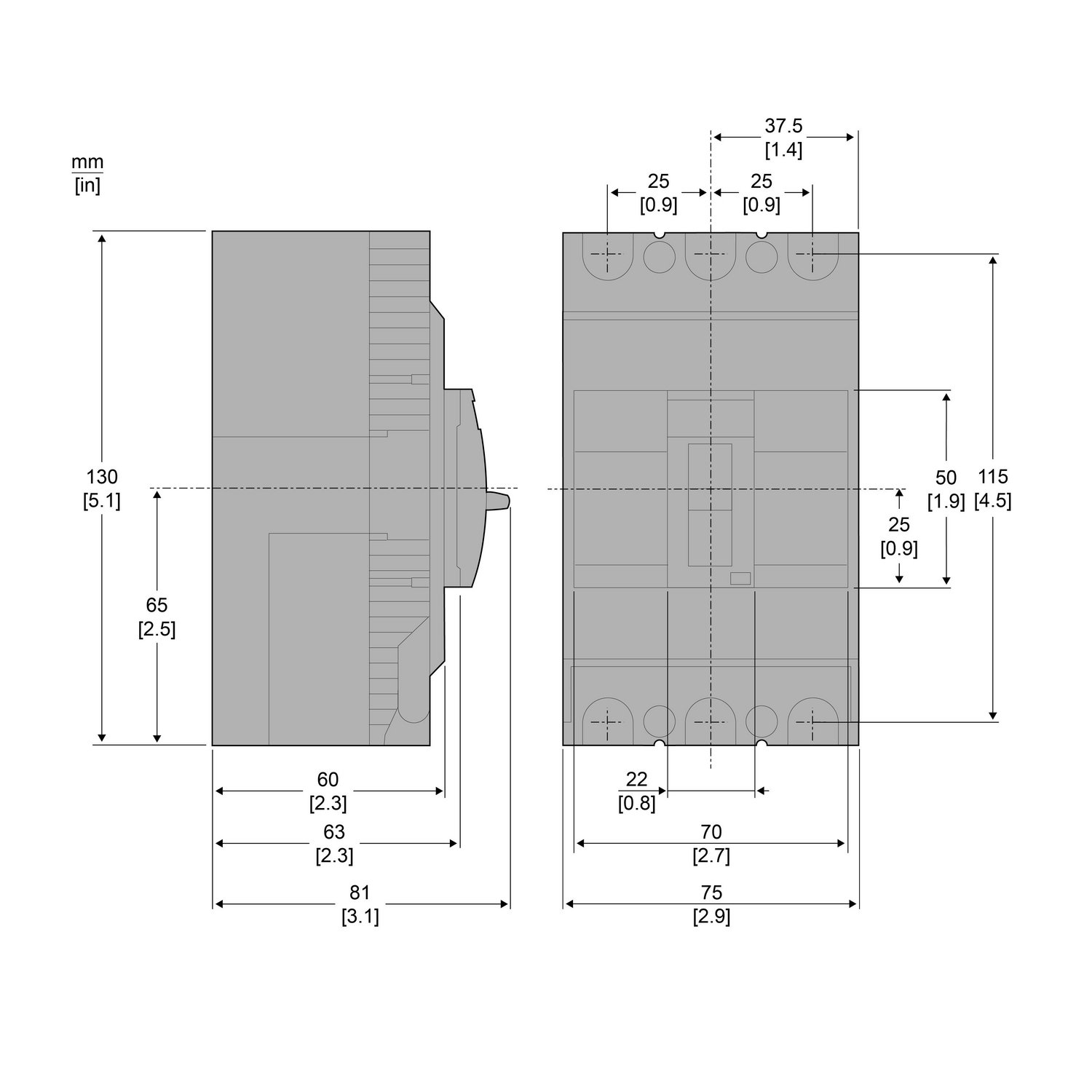 TIB00881_TI-Dimensions_1500x1500 Molded-case circuit breakers from 15 to 630A - Image 3